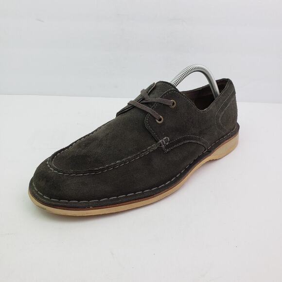 Andrew Marc Dorchester Brig Mens Size 9 Gray Suede Oxford Boat Shoes - Picture 2 of 11